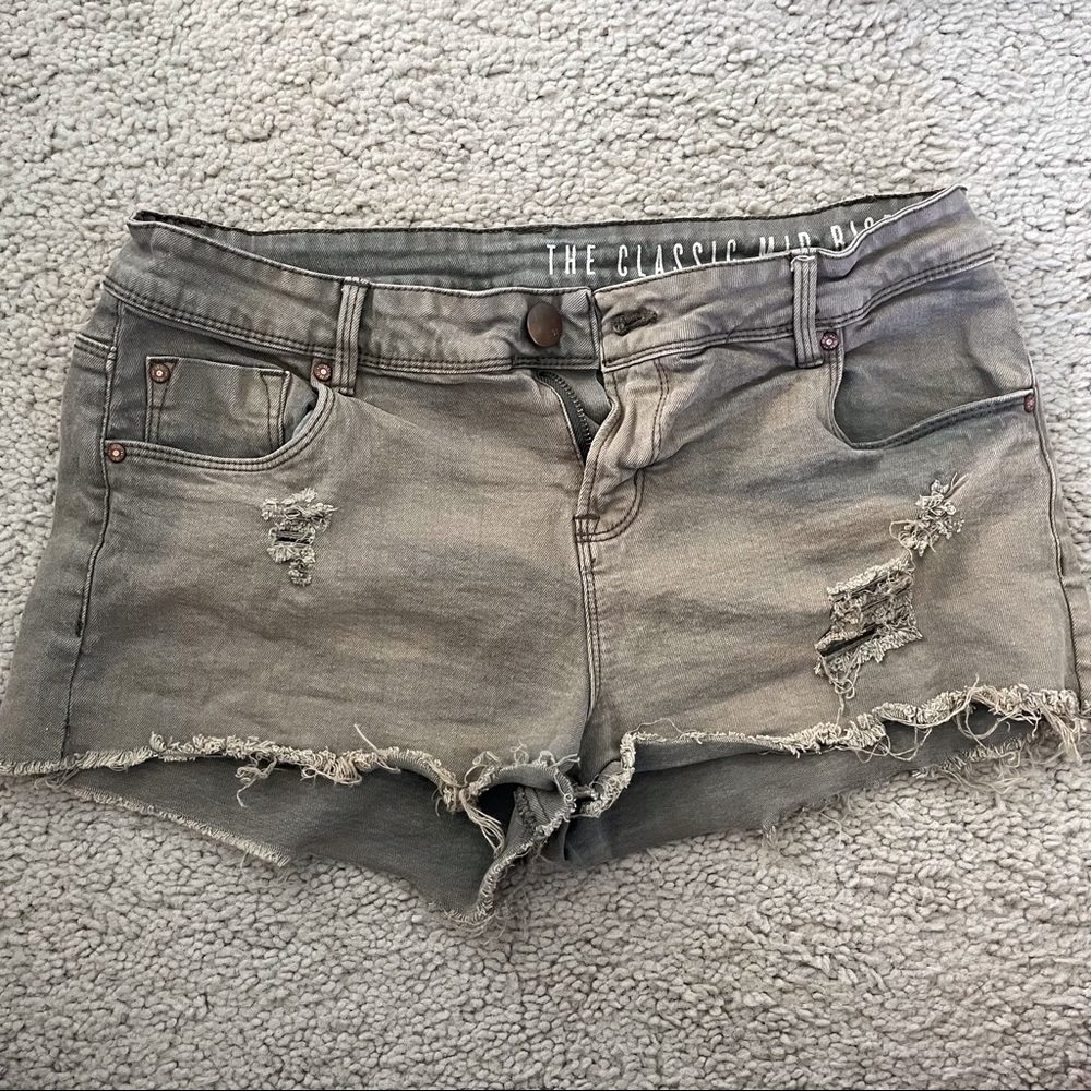 Faded Green Jean Shorts